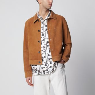 Ami Ami de Coeur caramel-colored suede jacket