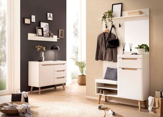 HOME AFFAIRE Garderoben-Set »Torge, Garderobe mit Stauraum, Garderobenschrank im Scandic Design« Set, 3 Stk. tlg