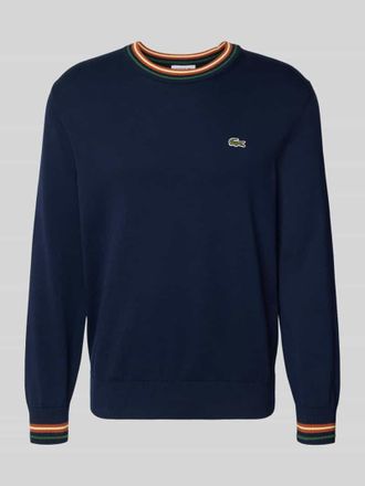 Lacoste Regular Fit Strickpullover aus reiner Baumwolle in Dunkelblau, Gr&ouml;&szlig;e XL