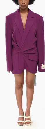 Off-white SEASONAL Virgin Wool-Blend Blazer Dress TWIST Off-White