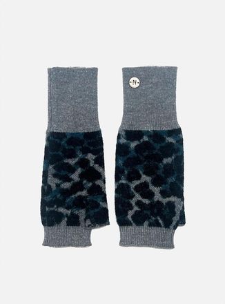 Nooki Design Womens Darcy Leopard Fingerless Gloves - Blue Mix - Grey - Size: ONE