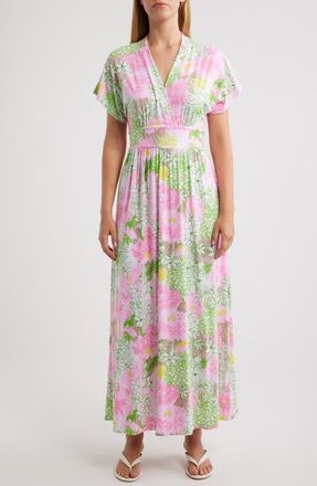 Lilly Pulitzer Keenan Floral Print Maxi Dress in Resort White at Nordstrom, Size 12