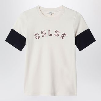 Chlo&eacute; T-shirt Chlo&eacute; color avorio in cotone