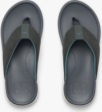 Reef Mens Reef CUSHION NORTE Mens Toe-Post Sandals Grey/Blue/Offwhite - Size: 10