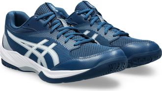 Asics Hallenschuh ASICS GEL-TASK 4, Herren, Gr. 43,5, weiss (mako blau, wei&szlig;), Synthetik, Schuhe Hallenschuh, f&uuml;r Hallensport