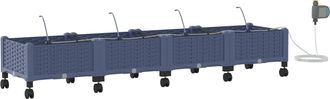 vidaXL Maceta De Jard&iacute;n Con Riego Y Ruedas 4 Uds. Gris Pp Vidaxl