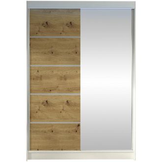 Mirjan24 Armario Closico 149, Blanco + Roble Artisan, 200x120x58cm, Puertas De Armario: Correderas, N&uacute;mero De Estantes: 0, Led