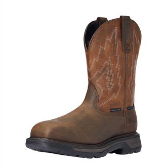 Ariat Mens Big Rig Waterproof Composite Toe Work Boot In Dark Brown