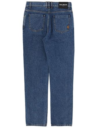 Balmain Straight-Leg Cotton Denim Jeans - Blue