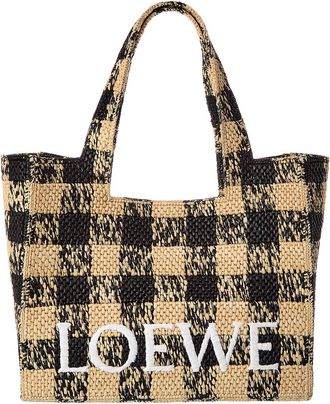 Loewe Font Large Raffia Tote
