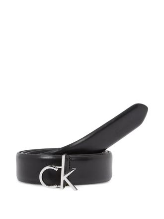Calvin Klein logo-buckle leather belt - women - Calf Leather - 85 - Black