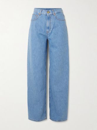 Blaz&eacute; Milano Jeans A Gamba Larga E Vita Alta Con Ricamo Nariida Java - Blu