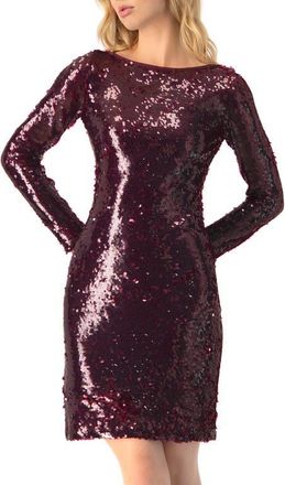Ivonne Short Sequin Dress in Wine at Nordstrom, Size 12