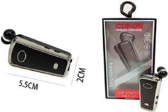Trade Shop Trade Shop - Auricolare Cuffia Bluetooth Clip-on Akz-q5 Cavo Retrattile Smartphone