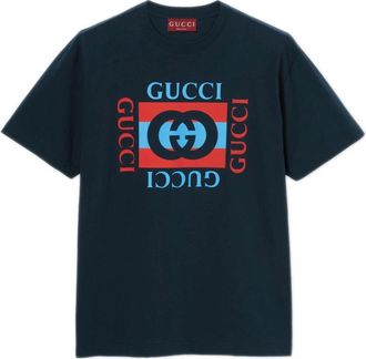 Gucci Hombre, Camisetas, Azul, Talla: L