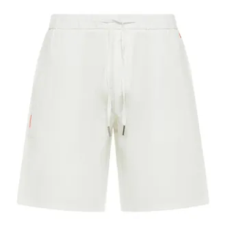 Sun 68 Korte Broeken, Heren, Wit, L, Katoen, Linnen en Katoenen Bermuda Shorts