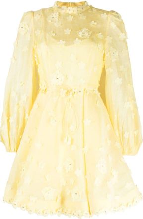 Zimmermann Matchmaker Lift Off minidress - women - Recycled Polyester/Elastane/Silk/Polyester/Linen/Flax - 0 - Yellow