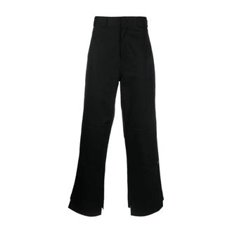 Palm Angels Broeken, Heren, Zwart, L, Katoen, Zwarte katoenen broek met logo detail