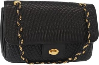 Bally Pre-owned Shoulder Bags, female, Black, Size: ONE SIZE Pre-owned Leather Shoulder Bag