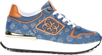 Guess Sneakers, female, Blue, 5 UK, Blue Denim Sneaker with Tan Leather Accents