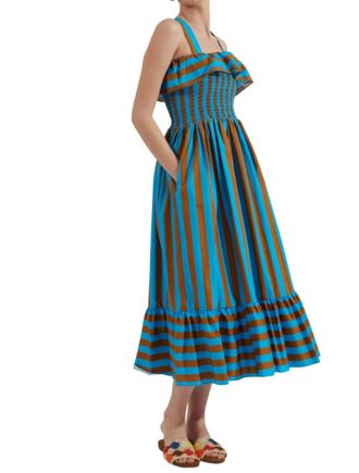 La DoubleJ Sunkissed Dress In Riviera Turchese