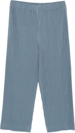 Homme Plissé Issey Miyake Pantaloni crop con pieghe - Blu