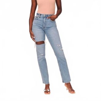 Abercrombie & Fitch High Rise Dad Jean In Blue