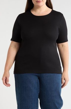 Eileen Fisher Organic Cotton Top in Black at Nordstrom, Size 3X