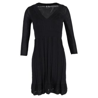 Missoni Missoni gebreide mini-jurk met V-hals in zwarte viscose