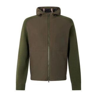 Herno Light Jackets, male, Green, Size: L Panelled Hooded Jacket