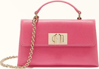 Furla 1927 Mini Bag Velvet Pink Pink Textured Leather Woman