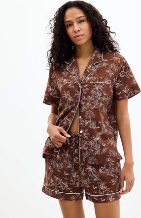 Miiyu Womens Tropical expression flowy piped pyjama set