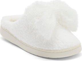 Mia Cozi Slipper in 3D White Tinsel Bow at Nordstrom Rack, Size 10
