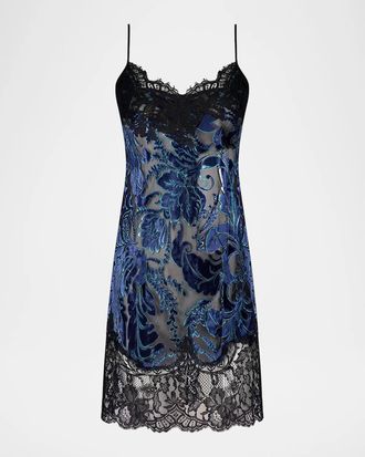 Lise Charmel Lace-Up Burnout Velvet Babydoll