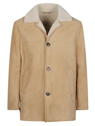 STEWART Steve-Velvet Smooth Leather Shearling Collar Jacket