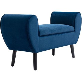 HOMCOM Panca Contenitore per Camera da Letto e Ingresso in Tessuto Vellutato Blu - Homcom