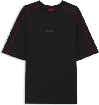 HUGO BOSS Contrast-piping T-shirt in stretch cotton