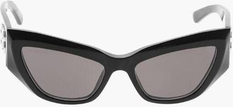 Balenciaga Solid Color Butterfly Sunglasses with Contrasting Monogram size Unica