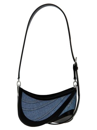 MUGLER Womens Small blue Spiral Curve 01 Shoulder Bag