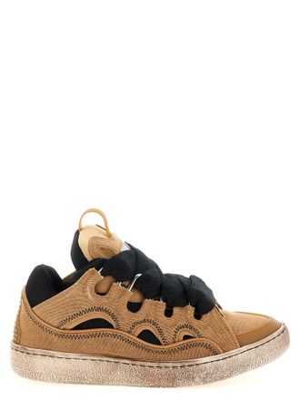 Lanvin Brown Cotton Chunky Mens Sneakers