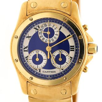 Cartier Pre-owned Cartier Ronde De Cartier Chronograph Quartz Blue Dial Ladies Watch 1500 0