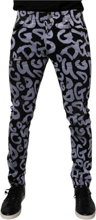 Dolce & Gabbana Graffiti Print Skinny Jeans - Heren - Skinny Jeans - Veelkleurig - M - Katoen - Jeans