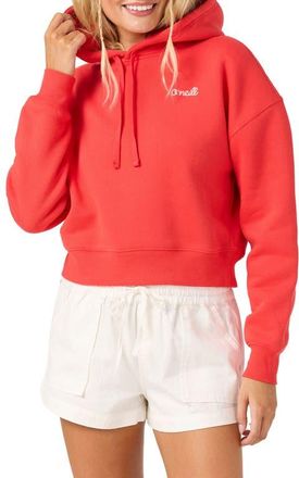 O'Neill Arden Crop Hoodie in Lava Red at Nordstrom, Size Xx-Large