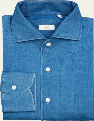 100Hands Mens Japanese Denim Sport Shirt