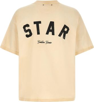 Golden Goose Logo-Printed Cotton T-shirt - Cream