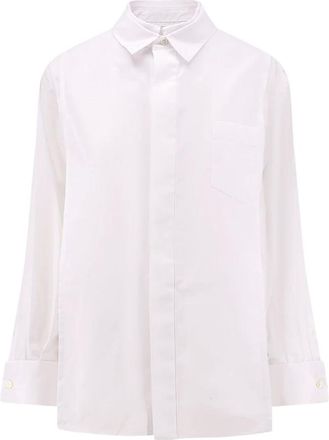 sacai Camisa de Popelina con Panel Frontal - Blouses & Shirts - Mujer - Blanco - L