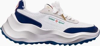 Casablanca Mens Casablanca Atlantis Navy Detail White Shoes - Size: 10.5