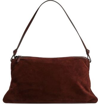 Staud Wally Suede Shoulder Bag in Mahogany at Nordstrom