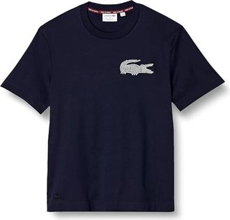 Lacoste Made in France Classic Fit Katoenen Shirt - Heren - T-shirts - Blauw - L - Katoen - Tops