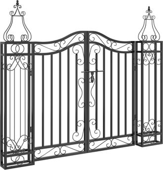vidaXL Puerta De Jard&iacute;n De Hierro Forjado Negro 121x8x100 Cm Vidaxl